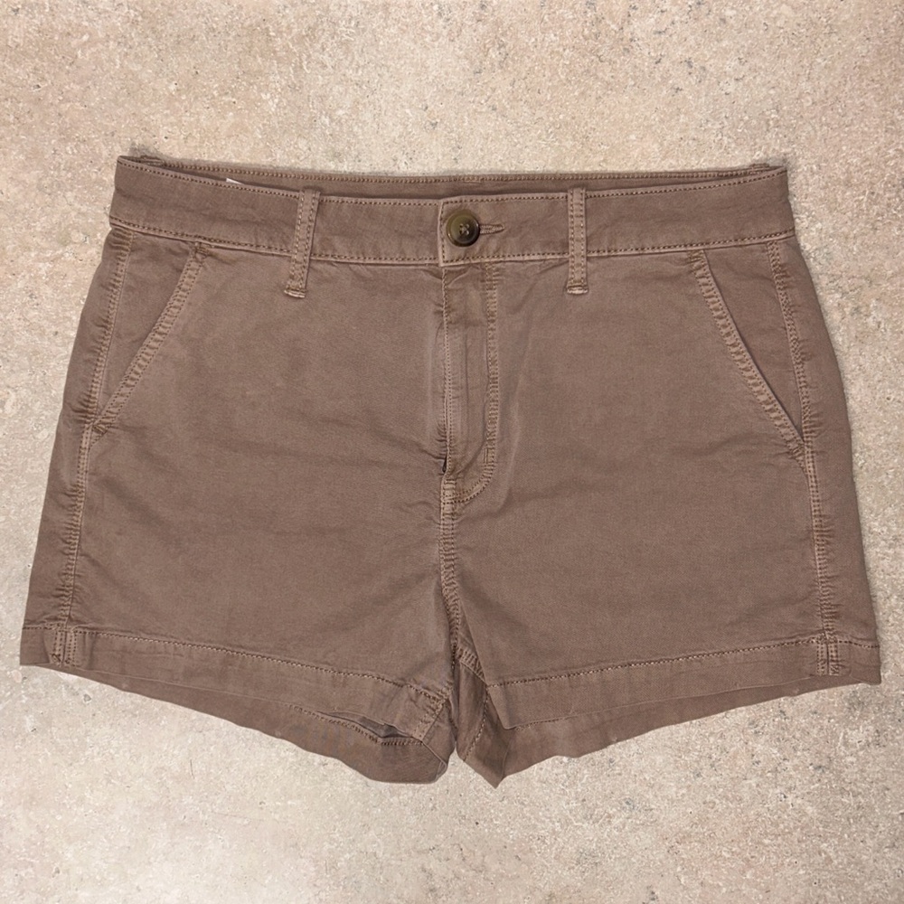 American Eagle Hi-Rise Shortie Khaki Shorts